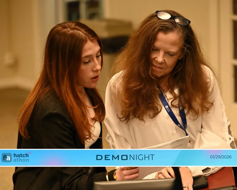 Jenny Florey and Laura Florey at Hatchathon Demo Night