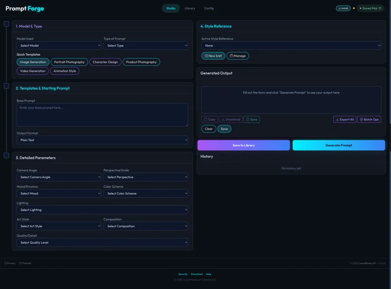 PromptForge prompt engineering workbench